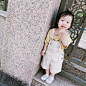 韩版儿童背带裤秋装2019新款女童裤子洋气女宝宝短裤薄款牛仔裤秋-tmall.com天猫