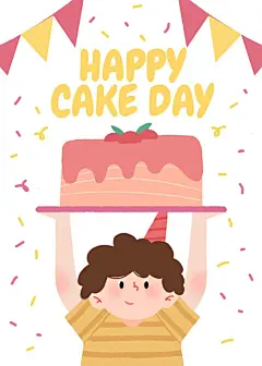 Fresh Hand Painted Colored Ribbon Decorate Cake Pattern  Birthday card