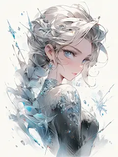 ✨水墨风爱莎丨大家喜欢这个风格的爱莎吗？ - 小红书