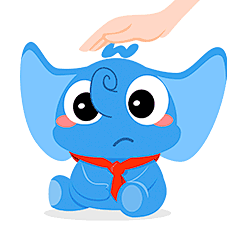 动态 GIF表情包 小象 摸摸头 卡通形象  @秋多多