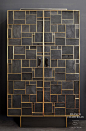 PHOENIX CABINET Bronze, charred wood and silicified wood by Franck Chartrain Collection®
