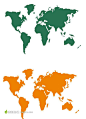 世界地图（两种）CDR矢量图