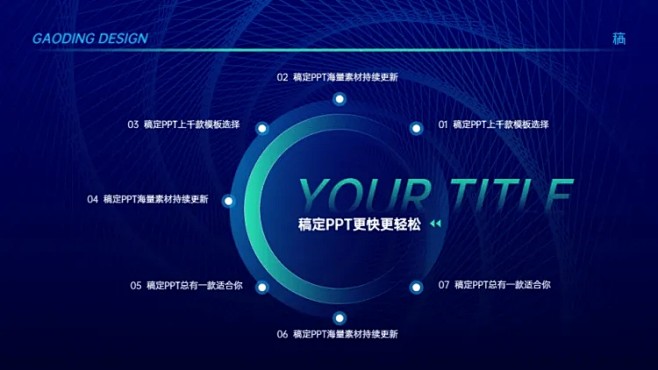 发散汇聚关系多项PPT图文页