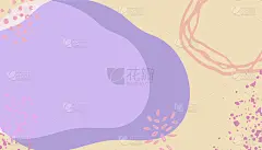 抽象裸棕粉彩米色软粉彩有机背景与花，刷子和液体形状。用于网页设计，社交媒体帖子，横幅，名片，邀请，打