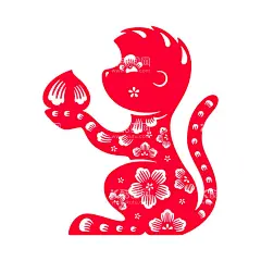 剪纸猴  - 源文件下载【酷图网】剪纸猴,猴,猴子,生肖猴,剪纸,卡通猴,寿桃,矢量图,设计,