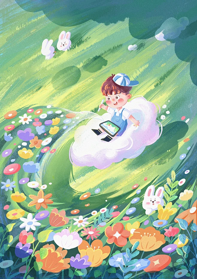 儿童插画｜大场景小结-花瓣网