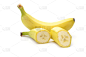 香蕉,白色背景,水平画幅,水果,无人,熟的,小吃,特写,黄色,2015年