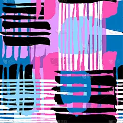 抽象几何无缝粗犷图案，现代设计模板。