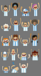 Character´s illustration - World Cup Brazil 2014  : Creation and production of a family of five people (father, mother, son, daughter and pet) and a score of fans celebrating and having fun, dressed in argentinian futbol team colors. These illustrations w