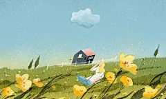 [插画分享]中国上海插画师李玉龙 : 插画师的造型能力很强，颜色运用的很漂亮，很喜欢这种扁平风格....分享美图、插画、好看的，欢迎关注。