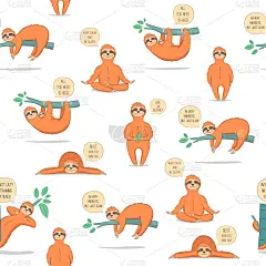 式样,可爱的,树懒,卡通,儿童,婴儿,纸,性格,愉悦,收集