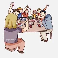 手绘卡通朋友聚会场景图片大小2000x2000px 图片尺寸1 MB 来自PNG搜索网 pngss.com 免费免扣png素材下载！场景#吃饭#喝酒#聚餐#卡通手绘#开派对#朋友聚会#庆祝#手绘卡通#同事聚会#元旦欢庆#装饰图案#