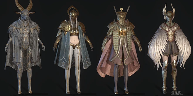 奥丁神殿 牧师 祭司 神职 职业服装 武器 有骨骼动作-花瓣网