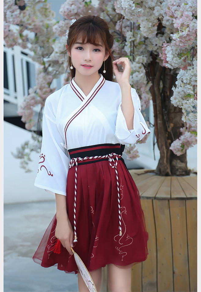 改良汉服古装 女 交领襦裙 中国风古风日...