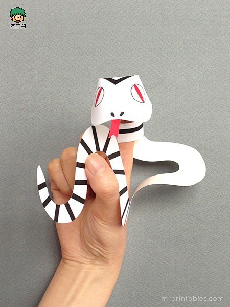 可爱小动物手指木偶玩具DIY作品 纸艺手...
