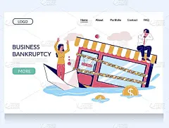 企业破产矢量网站登陆页面模板
