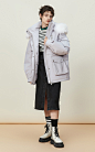 ONLY2022冬季新款90白鹅绒貉子毛领工装可拆卸帽子中长款羽绒服女-tmall.com天猫