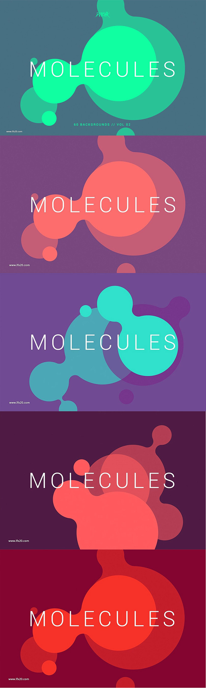 彩色平滑渐变波纹背景v2 Molecul...