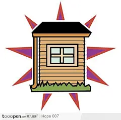 闪光的小木屋插画素材