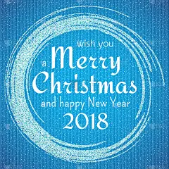 2018年，金色和白色卡片，圣诞快乐的文字和闪光的框架。闪闪发光的节日背景，矢量尘埃的边界