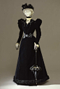 服装｜维多利亚时期，1850s~1890s，黑色系。
