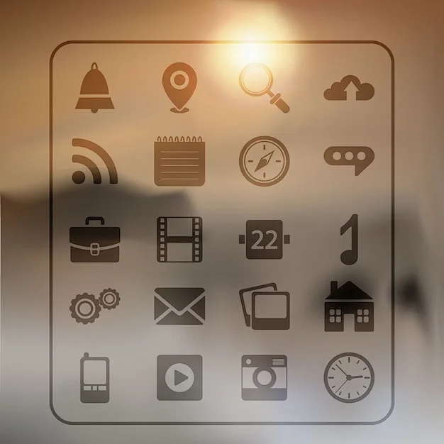 (源站可下源文件)背景模糊的 Web 图标/Web icons on a blurred background-花瓣网