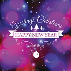 圣诞快乐电子贺卡模板。矢量插图。