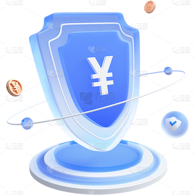 金融商务感3D立体毛玻璃金融元素素材