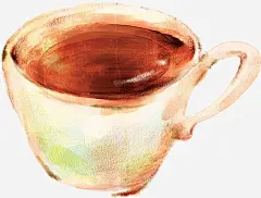 手绘插画白色咖啡杯png免抠素材_新图网 https://ixintu.com 插画 白色 咖啡
