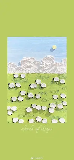 【@嘿呀喝呀】油画棒手绘--云朵羊