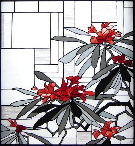 Stained glass panel ...