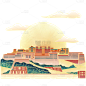 春节中国风传统现代建筑-布达拉宫