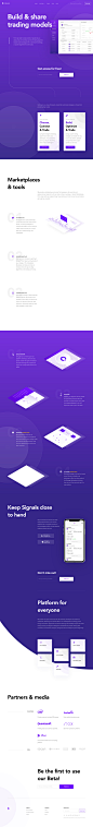 Signals Landing Page Example: Build & share trading models