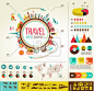 Travel and tourism infographics with data icons, elements #地图 / 地球#