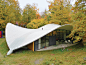 Yrjö Kukkapuro’s studio-cum-residence consists of a rounded triangle topped with a sweeping concrete roofline.