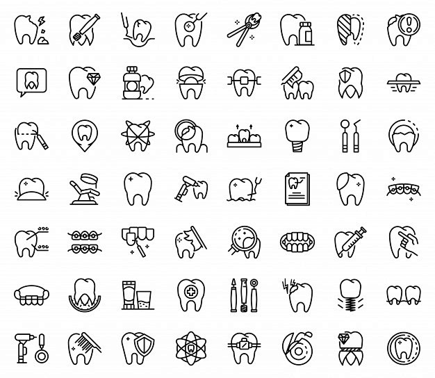 牙医牙科标志icon，logo矢量图素材