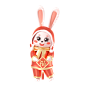 千库网_兔年3D立体C4D卡通可爱红色新年兔子手拿福字3D元素_元素编号13462846