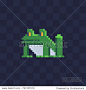 Frog character icon. Pixel art. 8-bit sprite. Sticker design. Isolated vector illustration. 