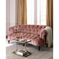 Old Hickory Tannery Brussel Blush Tufted Sofa