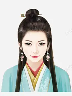 蓝衣帅气女子古风手绘高清素材 古风 女子 帅气 手绘 蓝衣 免抠png 设计图片 免费下载