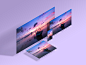 FREE MOCK-UP : Apple responsive screen mock-up to showcase your design project. Ideal for responsive web & apps design showcase. All objects are fully-layered so it is easy to show or hide all shadows and reflections, replace screens and change backgr