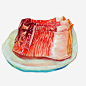 腊肉手绘画片高清素材 五花肉 咸肉 手绘美食 肥肉 腊肉 免抠png 设计图片 免费下载