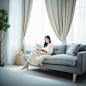 ls7623_An_Asian_woman_sitting_on_a_sofa_reading_a_bookBlack_sha_9e2b5dc9-3eec-44c6-8cb0-cdc38fa67515