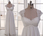 Lace Chiffon Wedding Dress Cap Sleeves Empire Waist... Omg... This... This is what I want to base my dress off of...