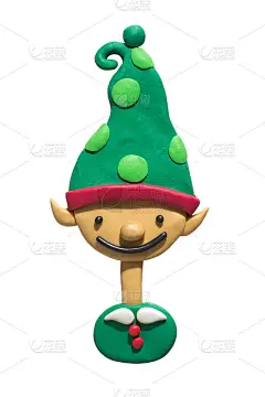 橡皮泥手工圣诞和新年小精灵卡通人物。