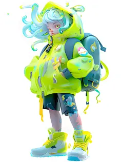 AIGC | 穿雨衣的小女孩