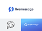 LiveMessage Logo speak interact connect bolt spark talk bubble chat design branding mark