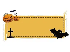 万圣节标题框黑色搞怪卡通南瓜元素PNG素材