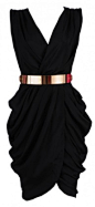 'Monroe' Black Chiffon Wrap Dress