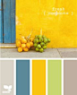 colour palette - yellow, turquoise